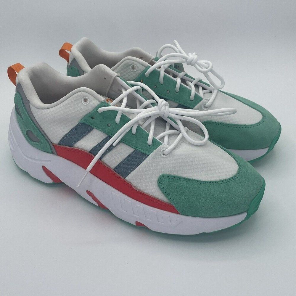 (GZ4946) NWB Adidas ZX22 Boost White/Grey/Green Sz 12 Mens Sneaker